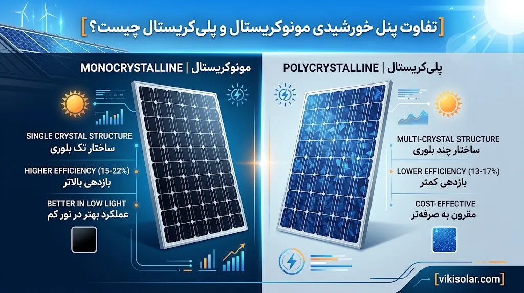مقایسه پنل مونوکریستال و پلیکریستال در یک نگاه