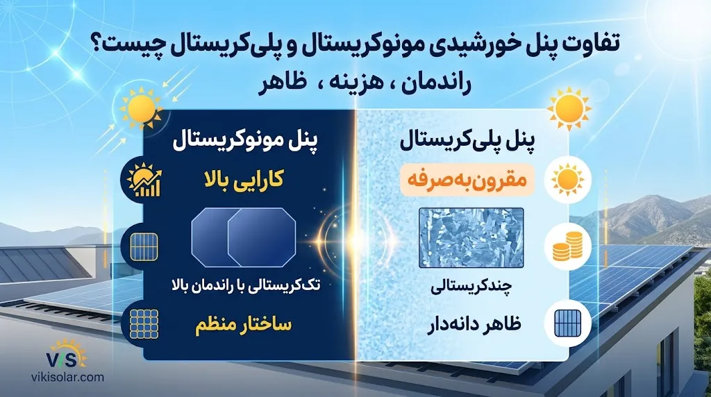 تفاوت پنل خورشیدی مونوکریستال و پلیکریستال چیست؟